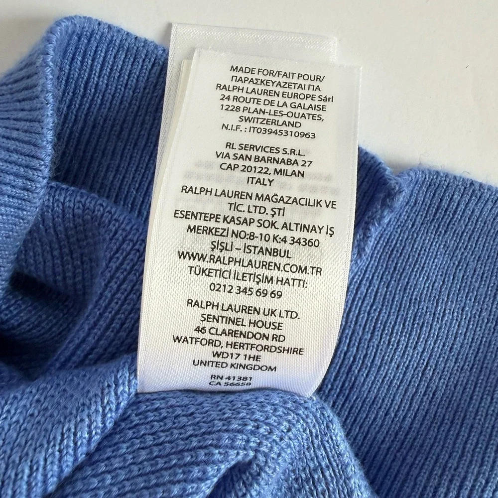 Polo Ralph Lauren  1/4 Zip Pullover Sweater Size 3XB Pima Cotton Blue Preppy